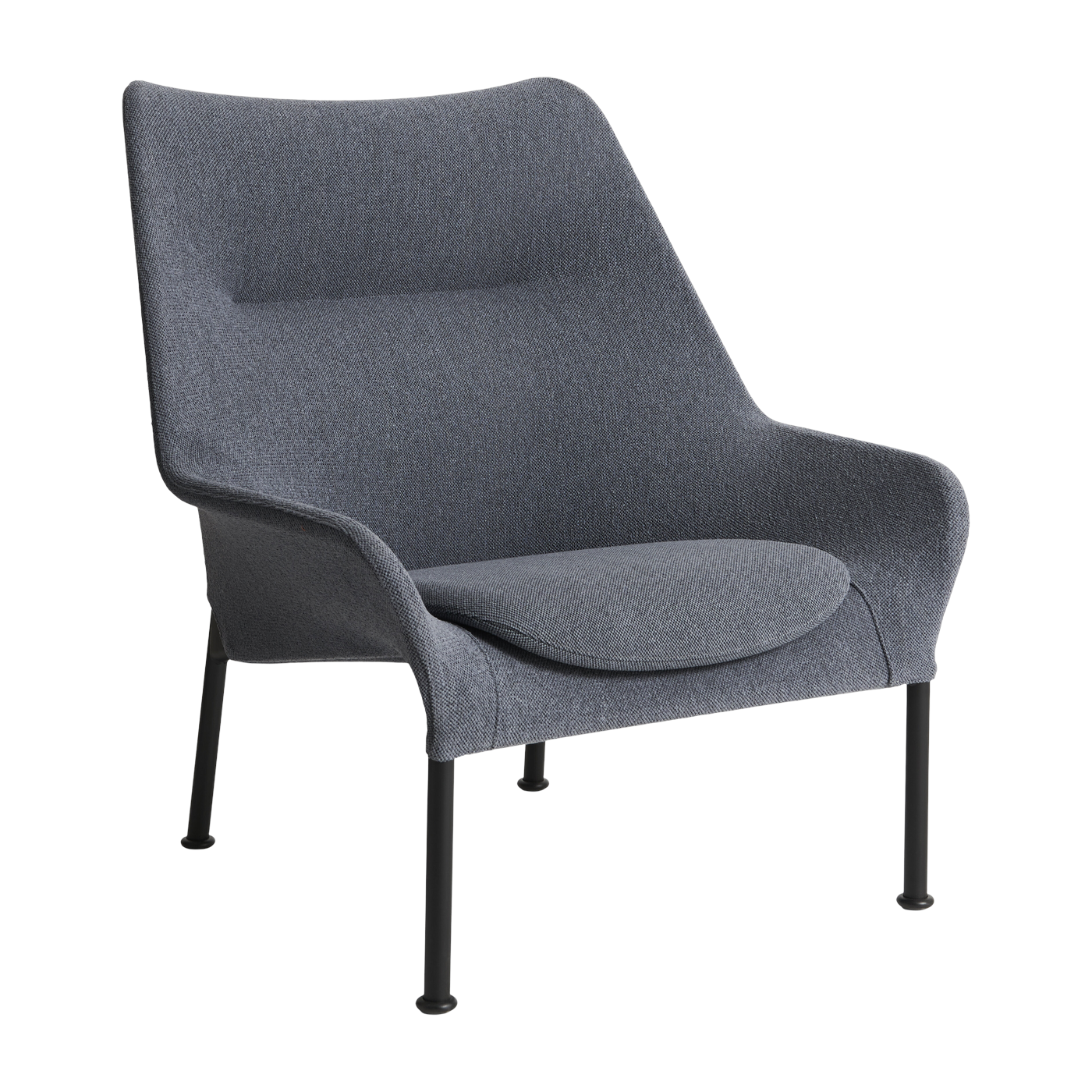O2 armchair in gray fabric and black steel - HAY