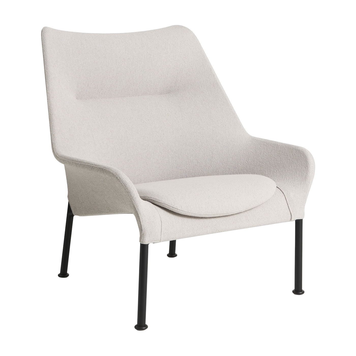 gris clair, and black steel O2 armchair - HAY