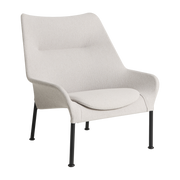 gris clair, and black steel O2 armchair - HAY