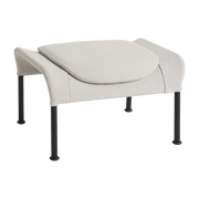gris clair, and black steel O2 footstool - HAY