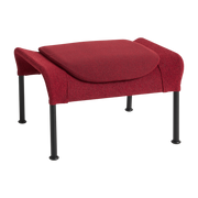 O2 footstool in red fabric and black steel - HAY