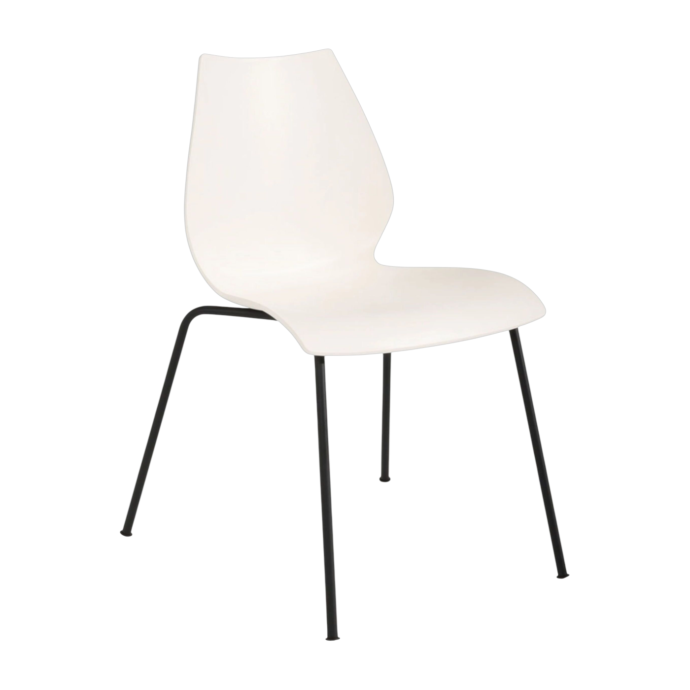 Silla blanca de zinc con estructura de aluminio pintada en negro, 77 cm Maui Modelo de exposición - Kartell