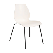 Chaise blanche zinc avec structure aluminium peint noir 77cm Maui Modèle d'exposition - Kartell