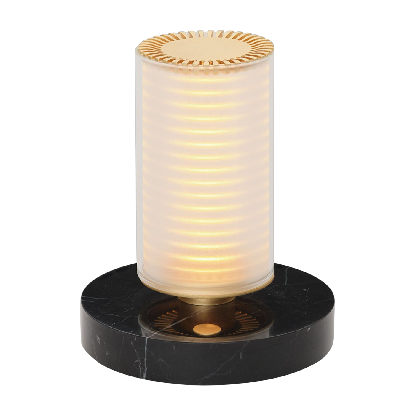 Lampe de table doré et socle en marbre noir Frechin - DCW editions