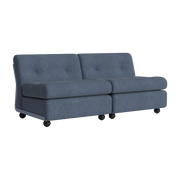 Sofá de 2 plazas carcasa azul y tela azul oscuro Amanta - HAY