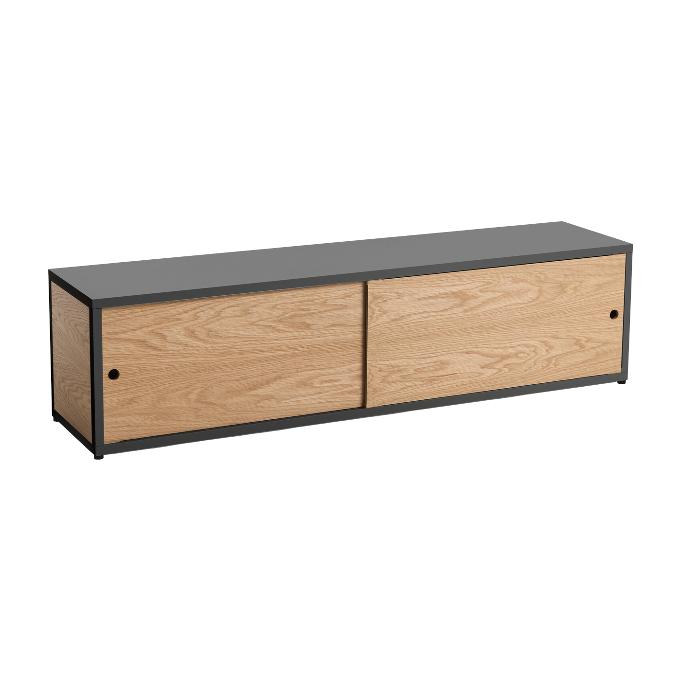 Mueble para televisión de madera y acero charbon, 150 x 34 x 38, 7 cm Combination 104 - HAY