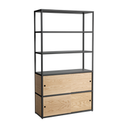 Scaffale in legno e acciaio charbon Combination 503 - HAY