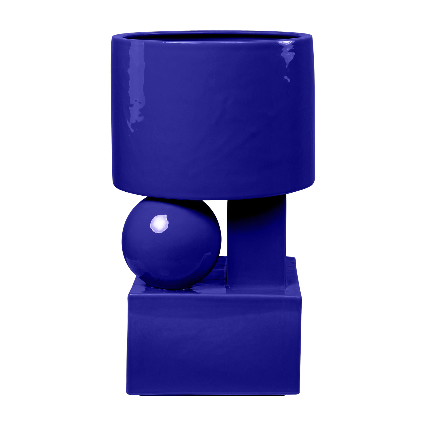 Vase en céramique bleu cobalt 28x25x43cm Vector - Versmissen
