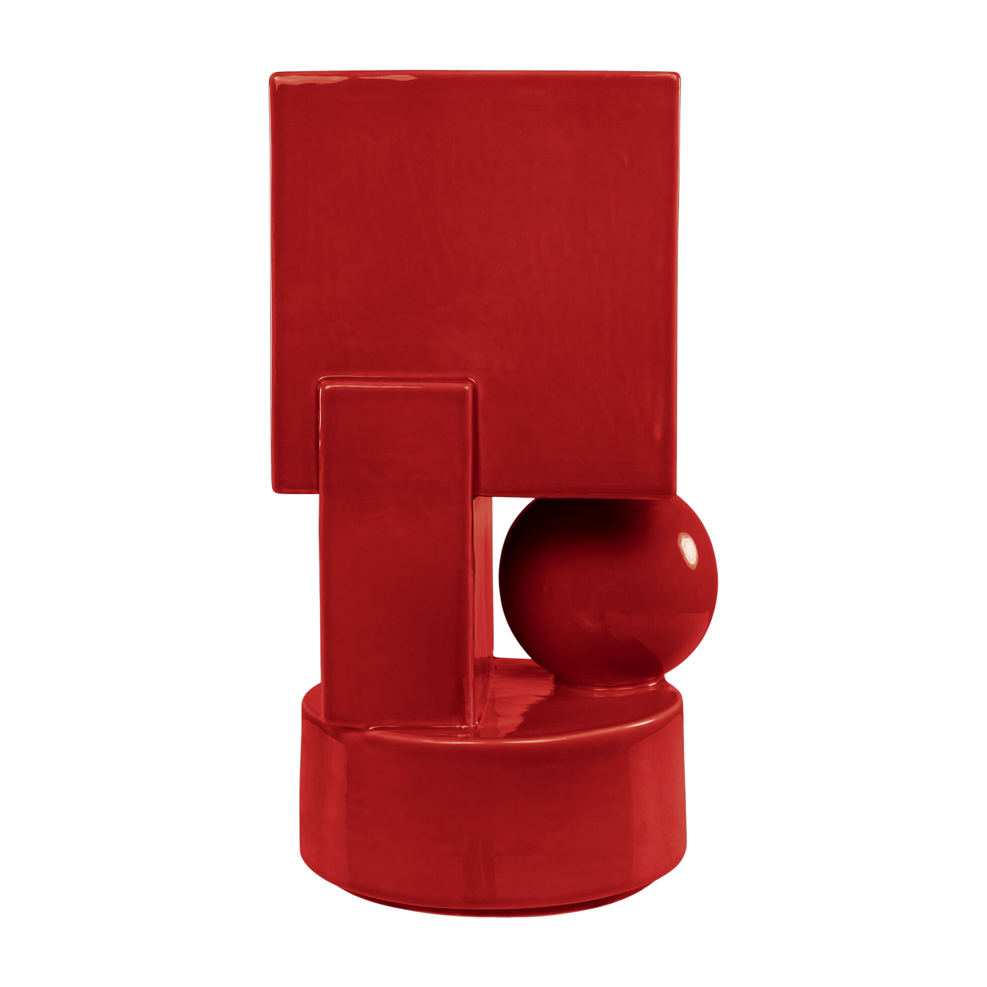 Vase en céramique rouge bordeaux 23x22x43cm Vector - Versmissen