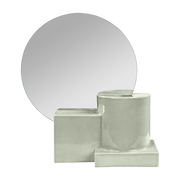 Specchio da tavolo e lampada in ceramica verde menta 35x12x38 cm Vector - Versmissen