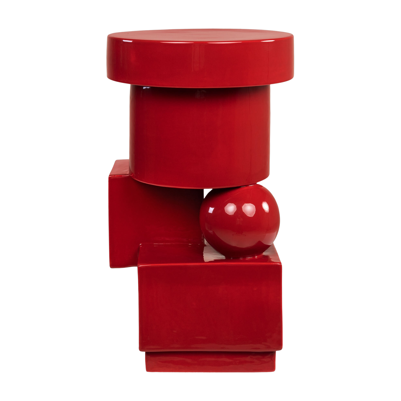 Red ceramic side table and planter, 30x50cm Vector - Versmissen