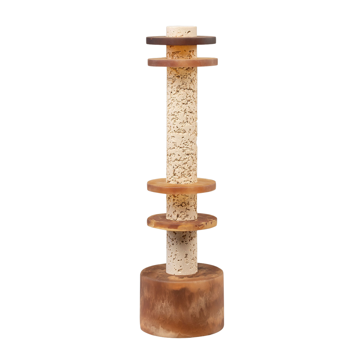 Dekoratives Objekt aus Harz und Sand in Creme und Braun, 12 x 42 cm Strata – Versmissen