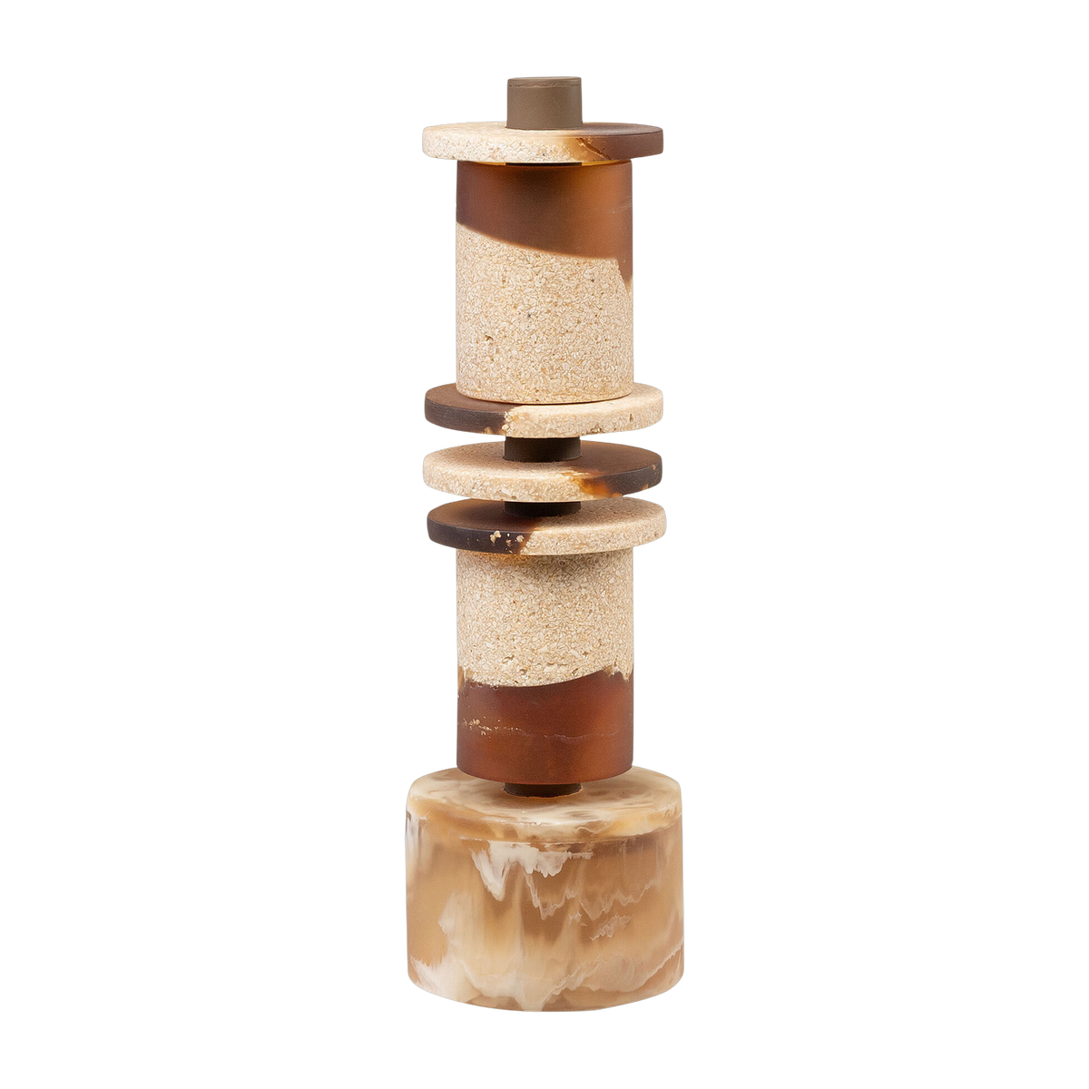 Dekoratives Objekt aus Harz und Sand in Creme und Braun, 12 x 38 cm Strata – Versmissen