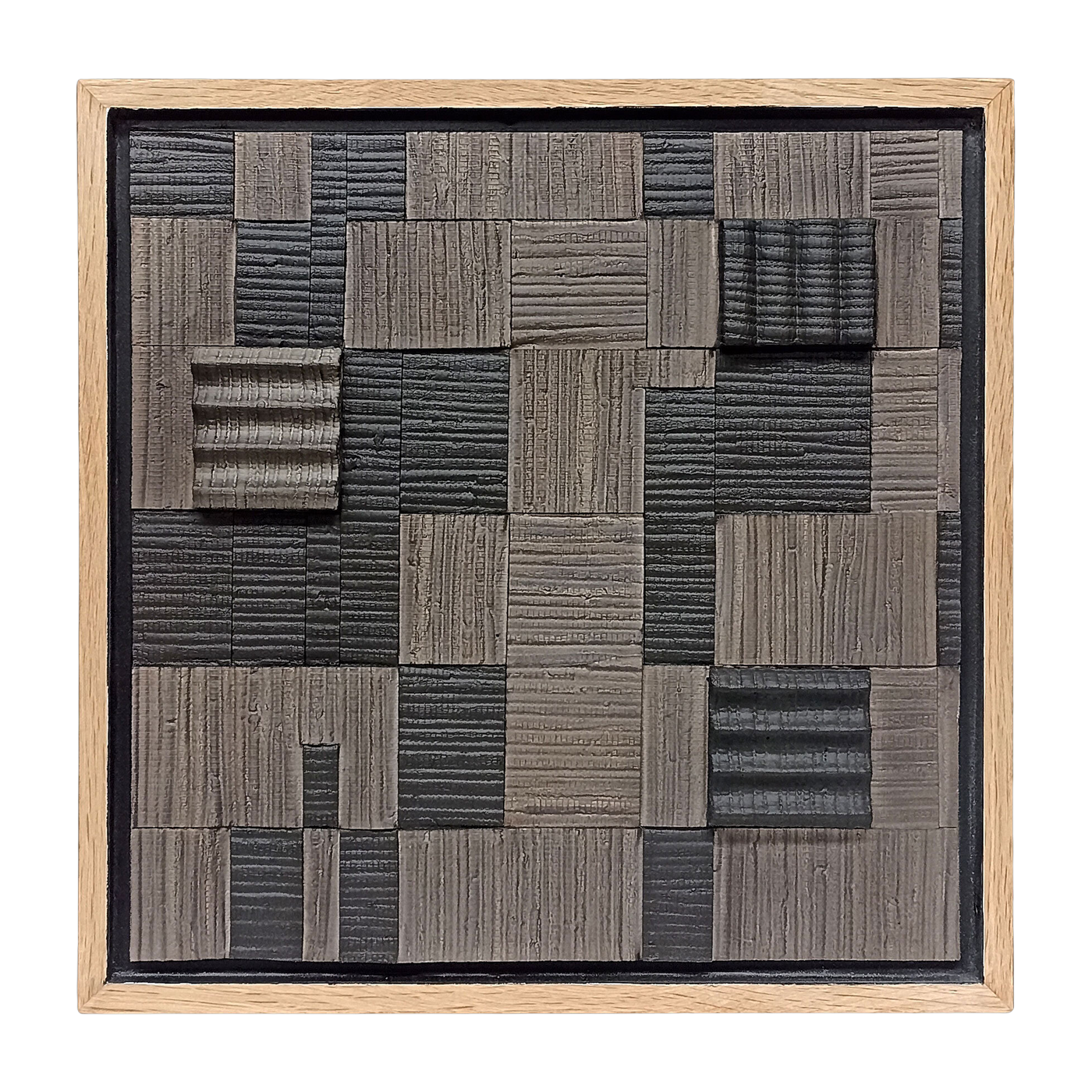 Wandbild aus Hyazinthe und Sungkai-Furnier 60 x 4 x 120 cm Lena – Versmissen