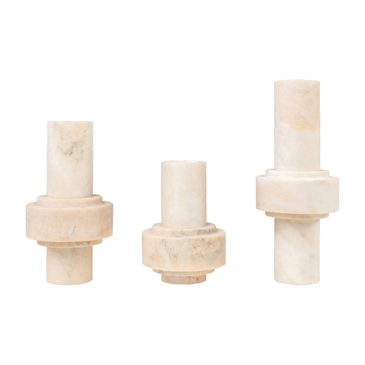 Set de trois vases en onyx naturel mat 13cm - Versmissen