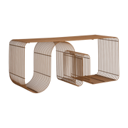 Banc en acier ambre 100x32x43,2cm Curva - AYTM