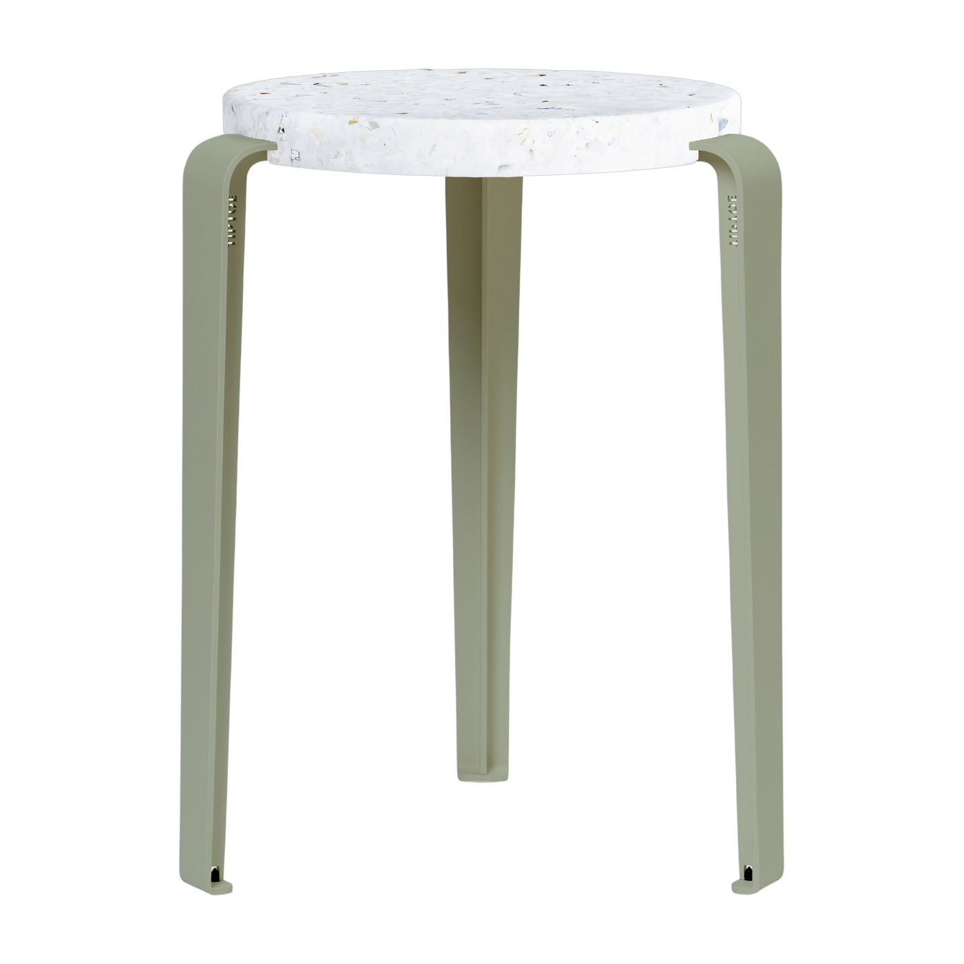Taburete de plástico reciclado gris eucalipto LOU - TIPTOE