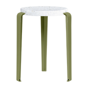 Tabouret en plastique recyclé kaki LOU - TIPTOE