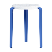 Tabouret en plastique recyclé bleu azur LOU - TIPTOE