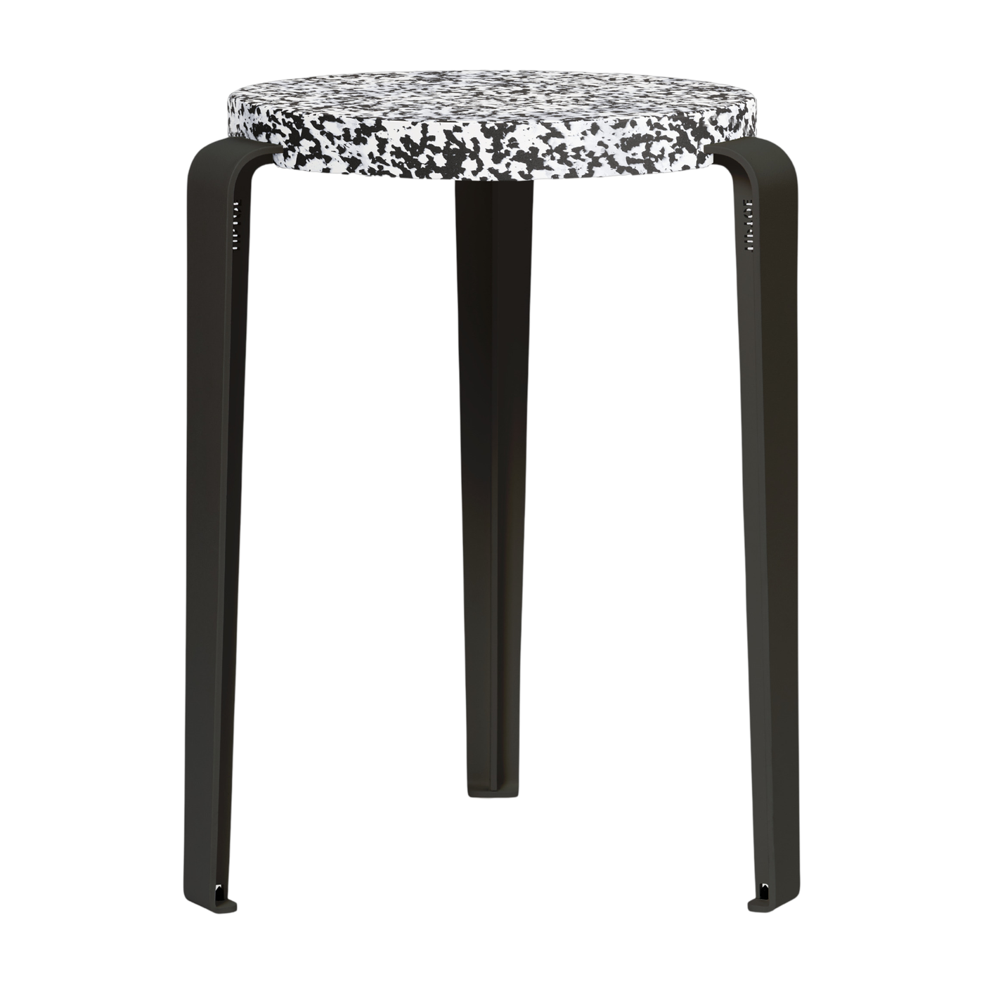 Taburete de plástico reciclado macchiato negro grafito LOU - TIPTOE