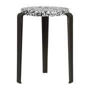 Hocker aus recyceltem Kunststoff in Schwarz-Graphit „Macchiato“ LOU - TIPTOE