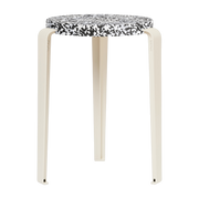 Taburete de plástico reciclado macchiato blanco crema LOU - TIPTOE