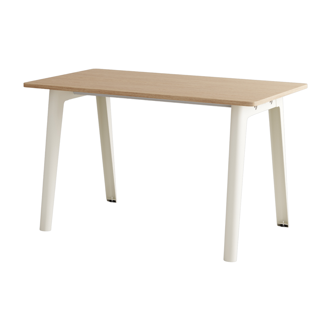 Bureau De roble con certificación ecológica, 130 x 70 cm, patas en color blanco crema New Modern - Tiptoe