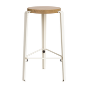 Taburete de bar de roble blanco crema 66 cm MI LOU - TIPTOE