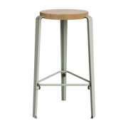 LOU -66cm gray eucalyptus oak bar stool - TIPTOE