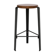 LOU - TIPTOE dark graphite stained oak bar stool, 66 cm