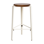 Barhocker aus dunkel gebeizter Eiche, cremeweiß, 66 cm MI LOU - TIPTOE