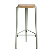 Taburete de bar de roble gris eucalipto 76 cm MI LOU - TIPTOE