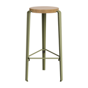 Tabouret de bar en chêne kaki 76cm MI LOU- TIPTOE