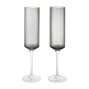 Flûte da champagne e in vetro fumé 22x6cm Ripple - Ferm living