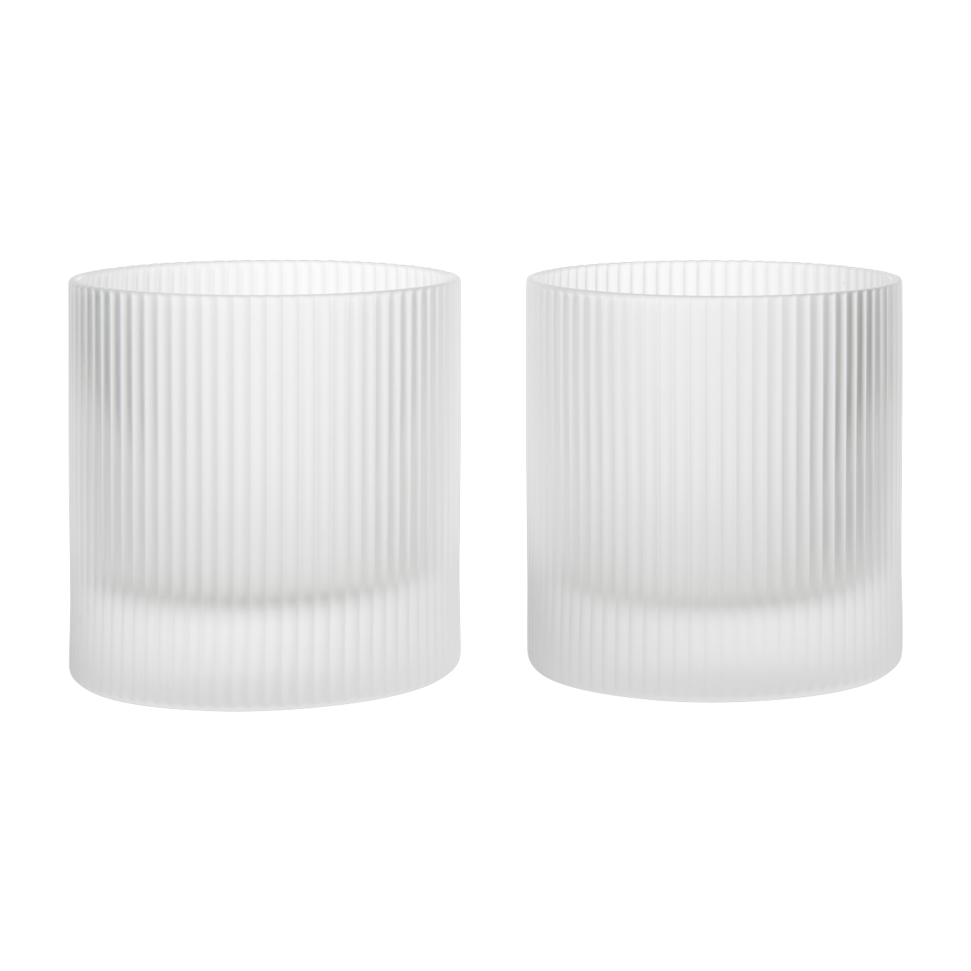 Verres en verre givré 8,5x9cm Ripple - Ferm living