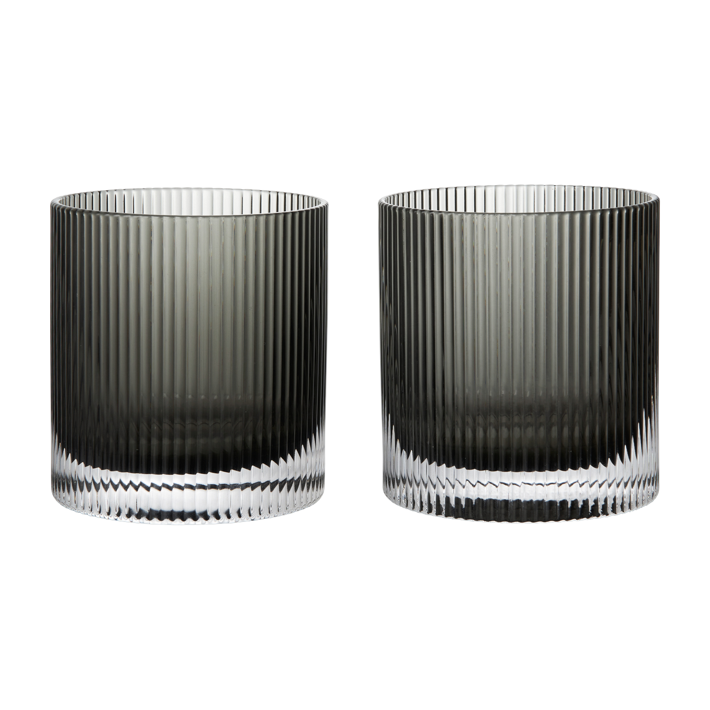 Vasos de cristal ahumado 8, 5 x 9 cm Ripple - Ferm living