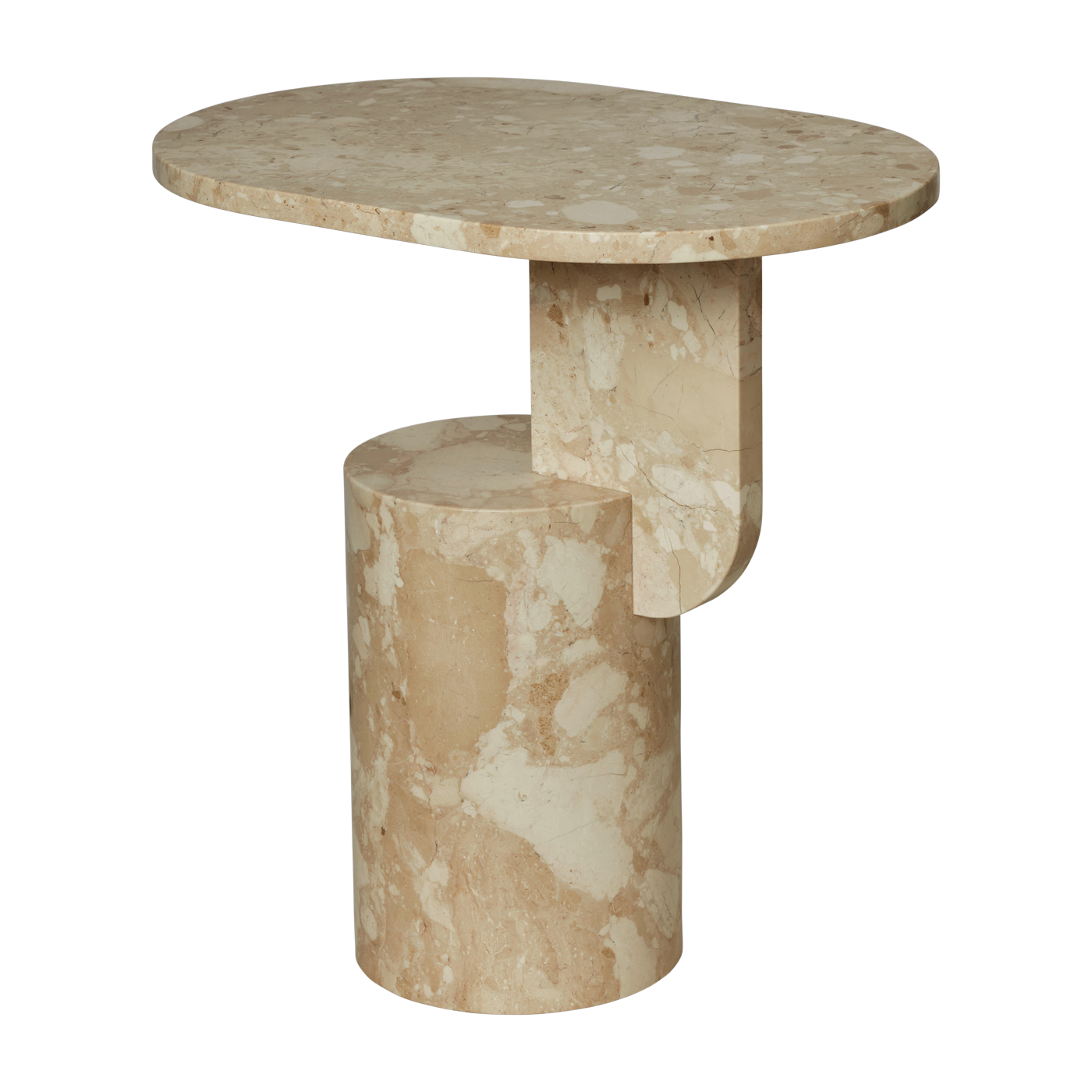 Beistelltisch aus massivem Eichenholz (marbre) 49 x 34 x 50 cm Stone - Ferm living