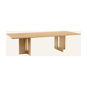 Rectangular table in natural oak veneer 278x109cm Androgyne - Audo