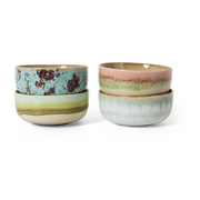 4 Ceramic dessert bowls 12. 5x12. 5x6cm 70s tableware - HKLiving