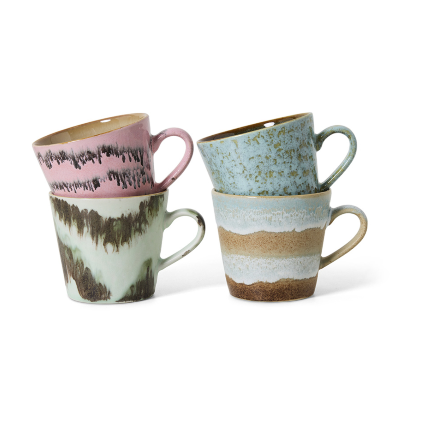 4 tazze da cappuccino in ceramica 12x9, 5x8, 5cm Stoviglie anni '70 - HKLiving