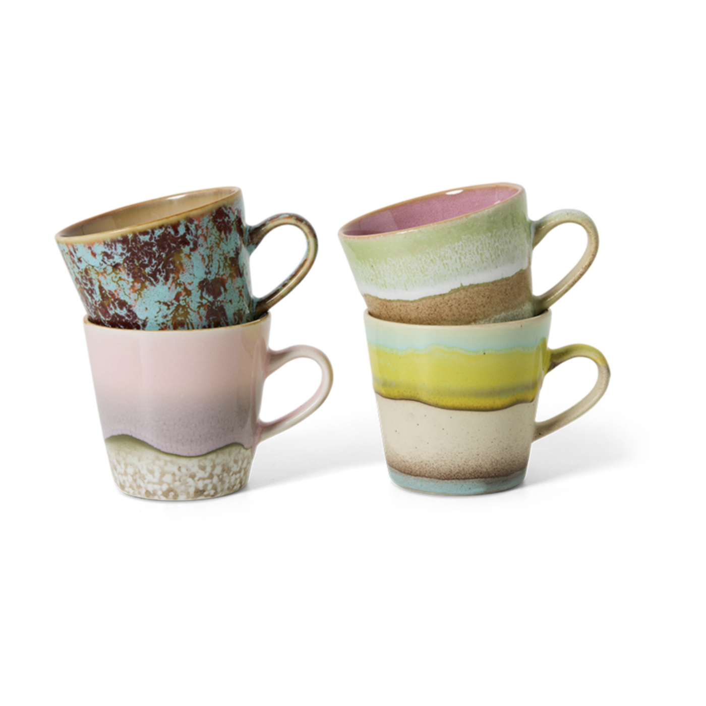 4 tazze americano in ceramica 11, 5x8, 5x8cm Stoviglie anni '70 - HKLiving