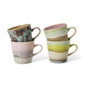 4 Americano ceramic cups 11. 5x8. 5x8cm 70s tableware - HKLiving