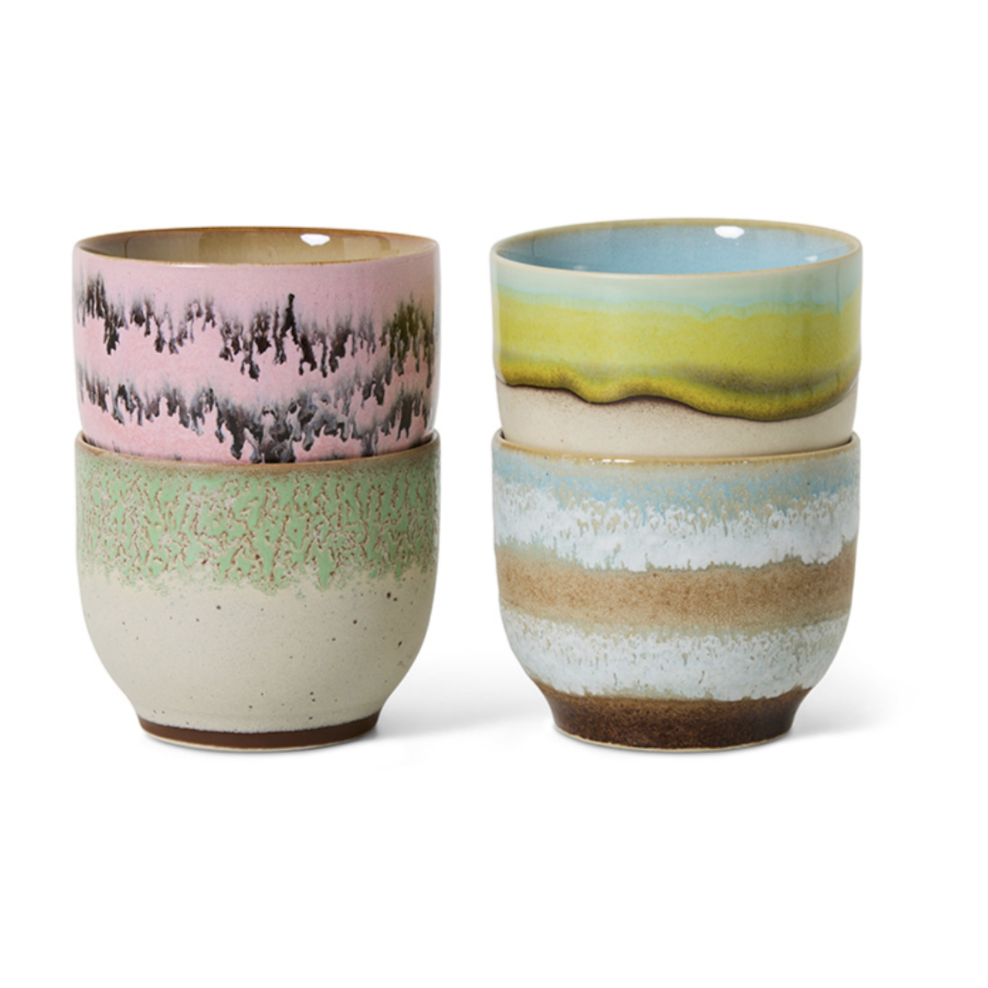 4 tazze da caffè in ceramica 8x8x7cm Stoviglie anni '70 - HKLiving