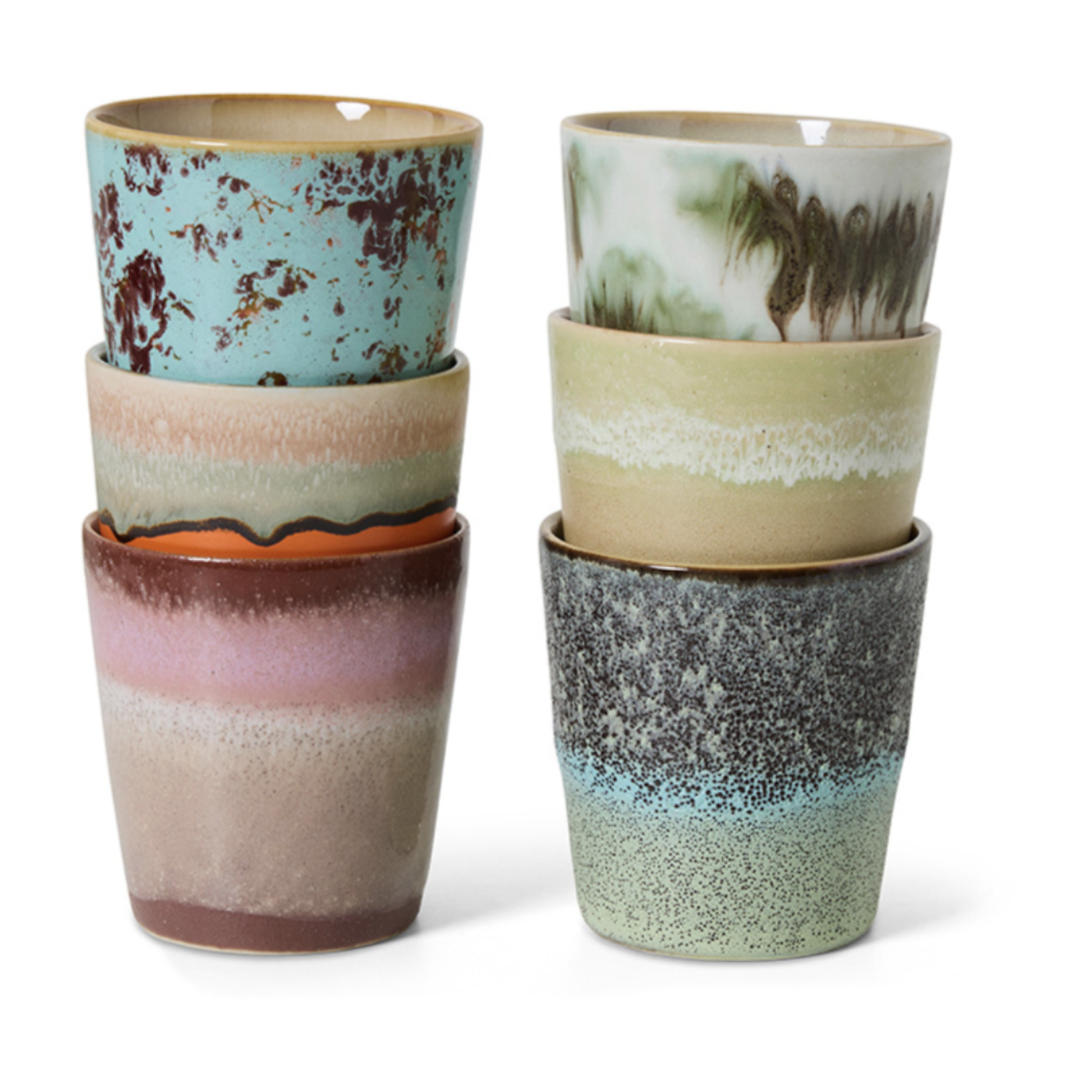 6 tazze da caffè in ceramica 7, 5x7, 5x8cm Stoviglie anni '70 - HKLiving