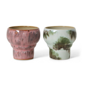 2 Expression ceramic lungo coffee cups, 8. 9x8. 9x8. 1cm 70s tableware - HKLiving