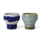 2 Symbolist ceramic lungo coffee cups 8. 9x8. 9x8. 1cm 70s tableware - HKLiving