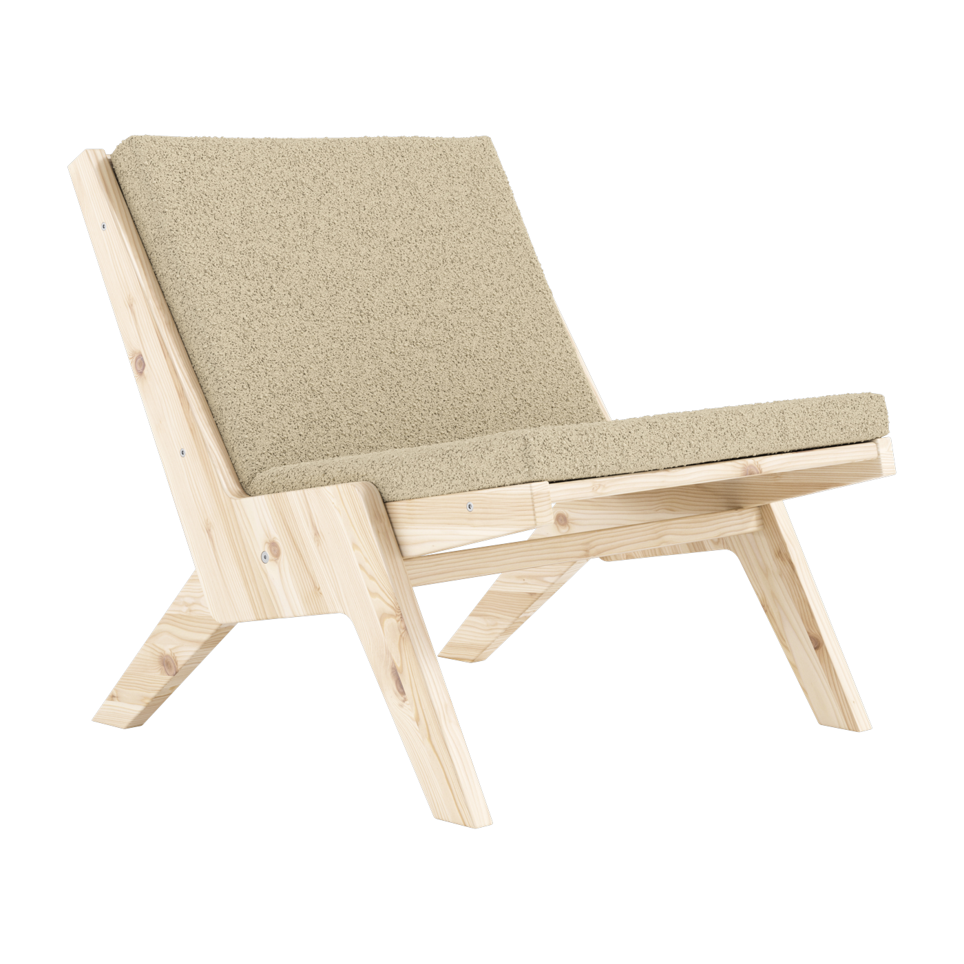 Sway armchair in natural pine and beige fabric - Karup Design
