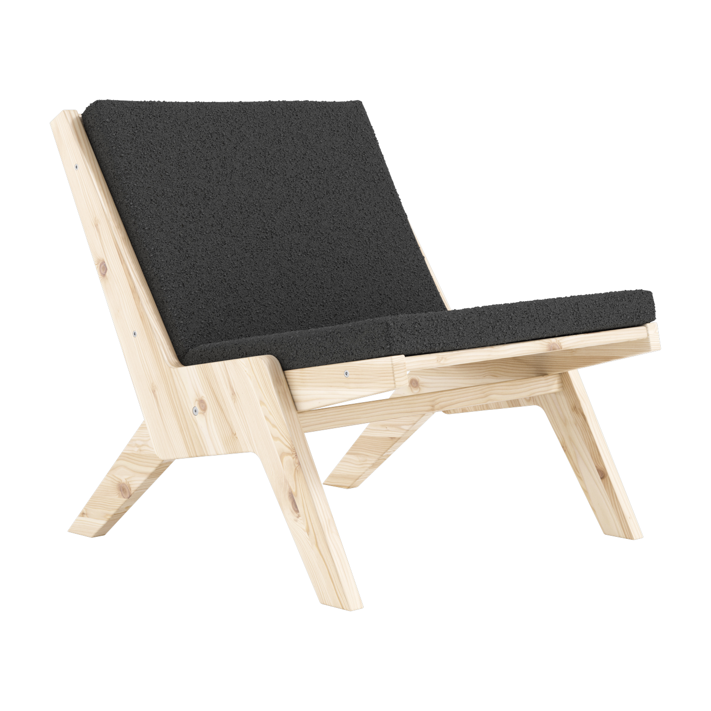 Sway armchair in natural pine and dark gray fabric - Karup Design