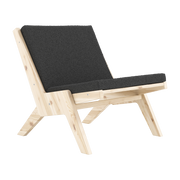 Fauteuil en pin naturel et tissu gris foncé Sway - Karup Design