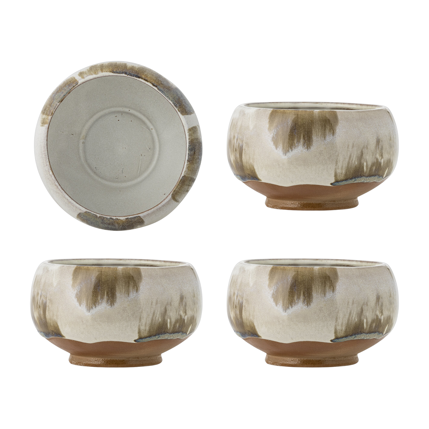 4 brown stoneware bowls, 12x7. 5cm Jade - Bloomingville